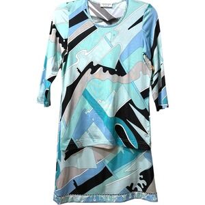 Bessi Jersey Mod Print Skirt Set 90s Retro Italy Size 6 Pucci RARE VTG